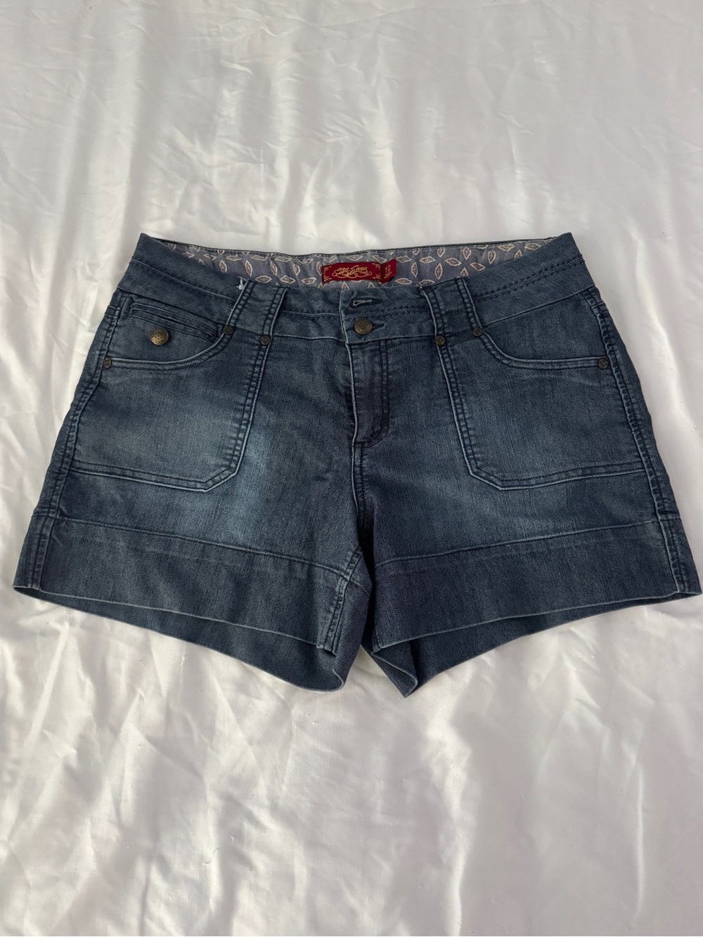 one 5 one Dark Blue Denim Jean Shorts